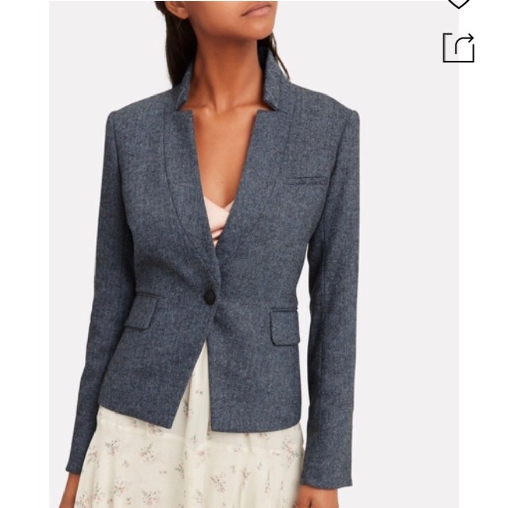 Veronica Beard blue Celina Upcollar Schoolboy blazer jacket size 6